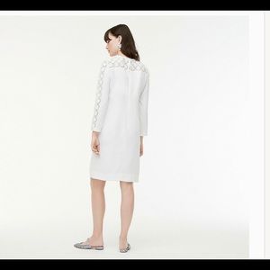 J Crew NEW  White Laser-Cut Eyelet Shift Dress Sz 0